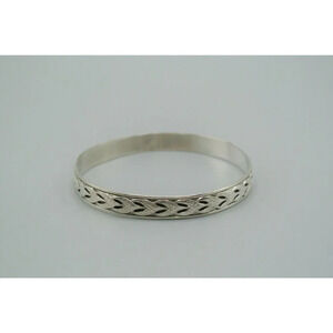 Silver Bracelet Braided Pattern Bangle 16.26g Sterling 925  2.5" Diameter VTG